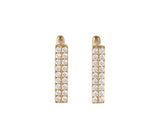 New 0.77ctw Diamond Double Row Square Hoop Earrings in 14K