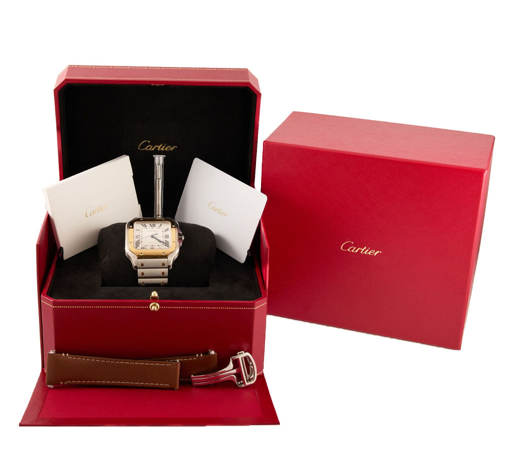 2025 Cartier Santos 4072, 39.8mm, White Dial, Two-Tone Men's Watch