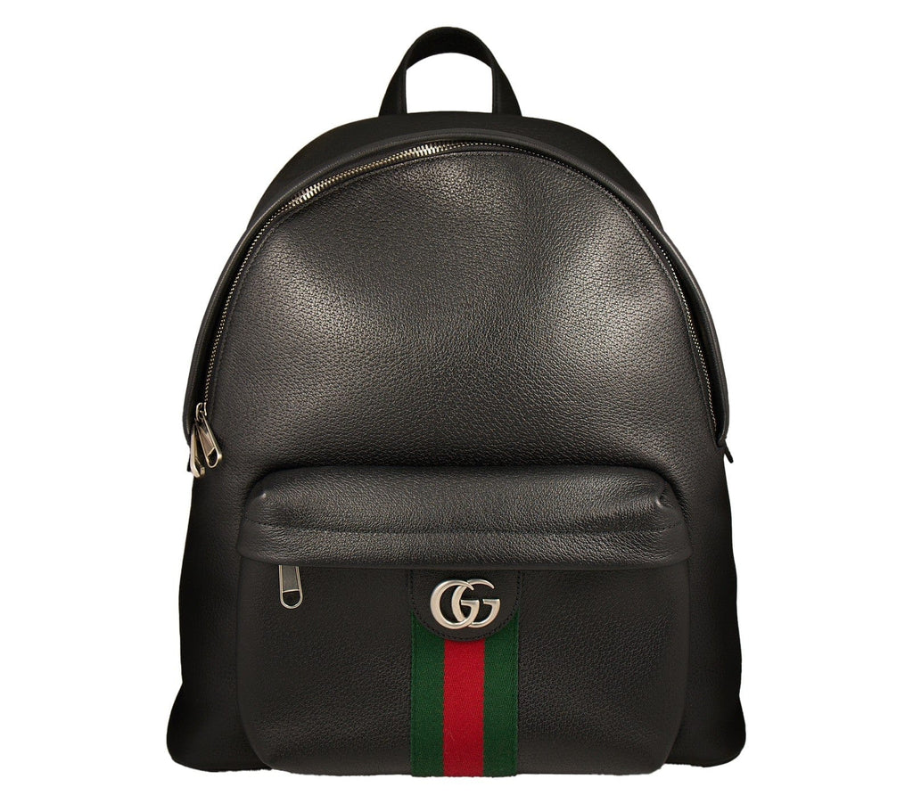 black leather medium backpack Gucci Black Leather Ophidia Medium Backpack W/Dustbag