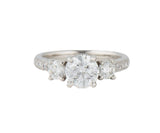 H. Levi 1.54ctw Round Diamond Three Stone Straight Engagement Ring in Platinum