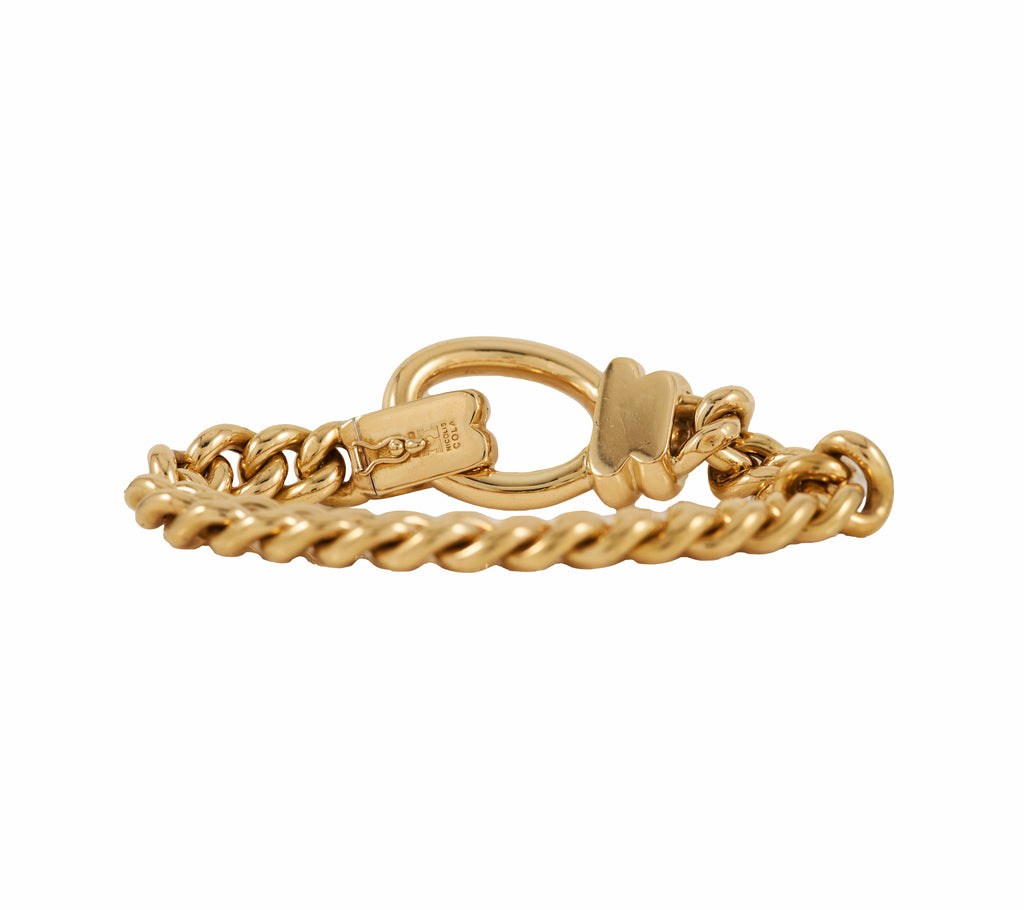 18kwG  AU75018K Nicolis Cola Fold Over Clasp Curb Link Bracelet in 18K – Watch