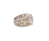 5.0ct Morganite and 0.15ctw Diamond Two Tone Filigree Ring in 14K