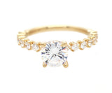 New Gabriel & Co. 0.57ctw Diamond Zelmira Contemporary Straight Semi Ring in 14K