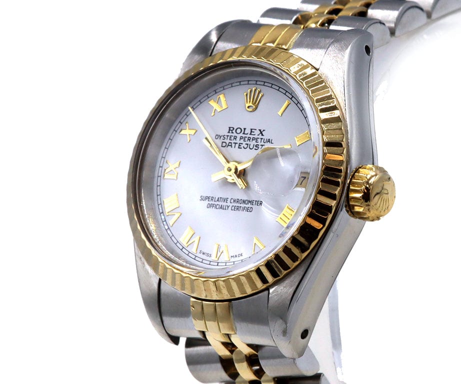 discolor mini kold 1987 Rolex Datejust 69173 26MM Aftermarket White Dial Ladies Watch – Watch  & Jewelry Exchange