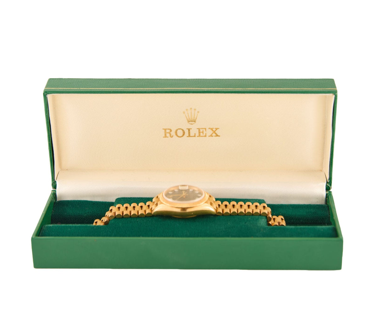 1983-84 Rolex Datejust President, Aftermarket Black Dial, 18K