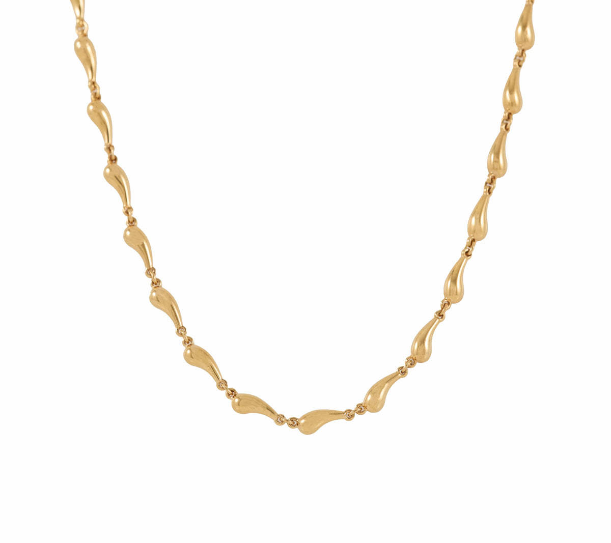 Tiffany & Co. Elsa Peretti Teardrop Link Necklace in 18K W/Box