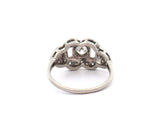 0.73ctw European and Single Cut Diamond Loop Ring in Platinum