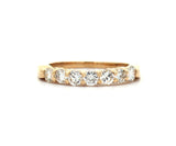 New 0.81ctw Round Diamond Seven Stone Wedding Band Ring in 14K