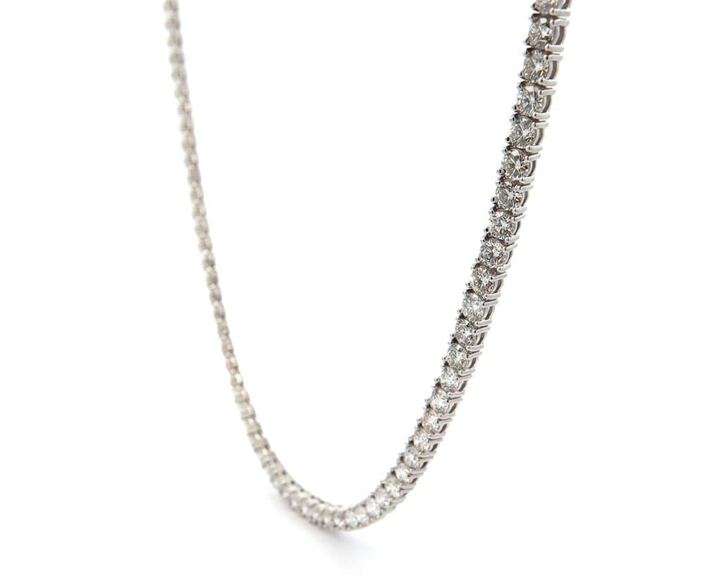 New 22.0ctw Round Diamond Prong Set Tennis Necklace in 14K