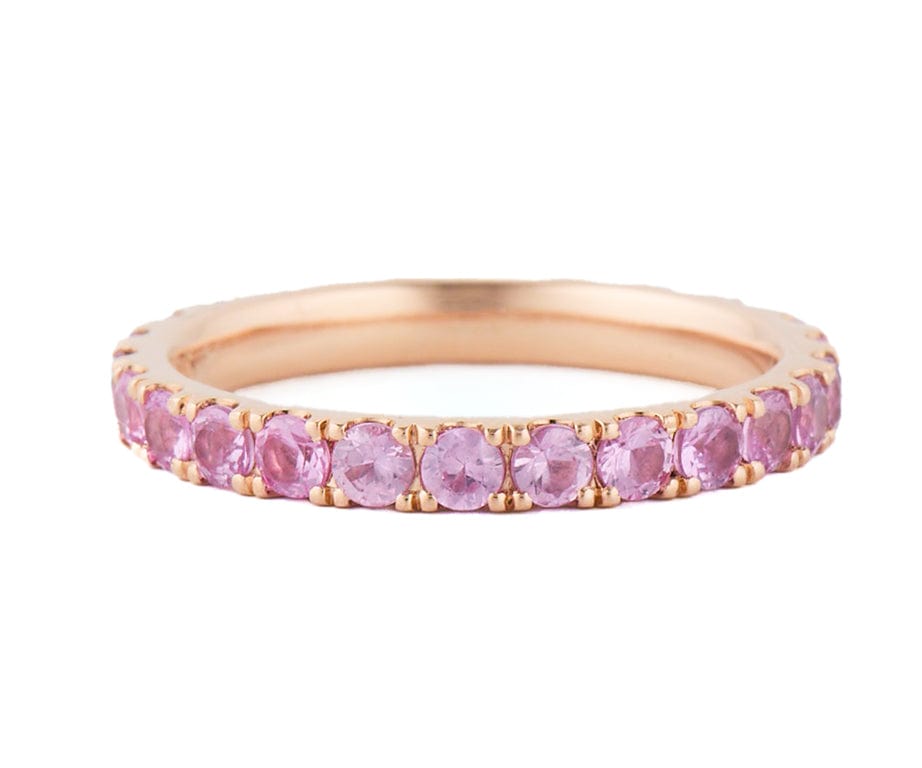 1.85ctw Pink Sapphire Eternity Band Ring in 14K