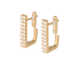 New 0.77ctw Diamond Double Row Square Hoop Earrings in 14K