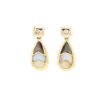 Asch Grossbart Diamond and Inlay Drop Earrings in 14K