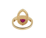 0.85ct Trillion Cut Ruby and 1.00ctw Diamond Ring in 14K