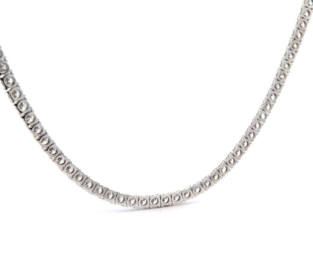 New 22.0ctw Round Diamond Prong Set Tennis Necklace in 14K