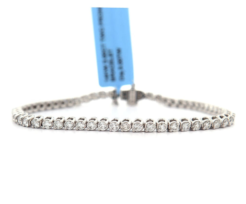 New 3.00ctw Round Diamond Prong Set Tennis Bracelet in 14K