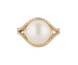 14.5MM South Sea Pearl and 0.40ctw Diamond Frame Ring in 14K