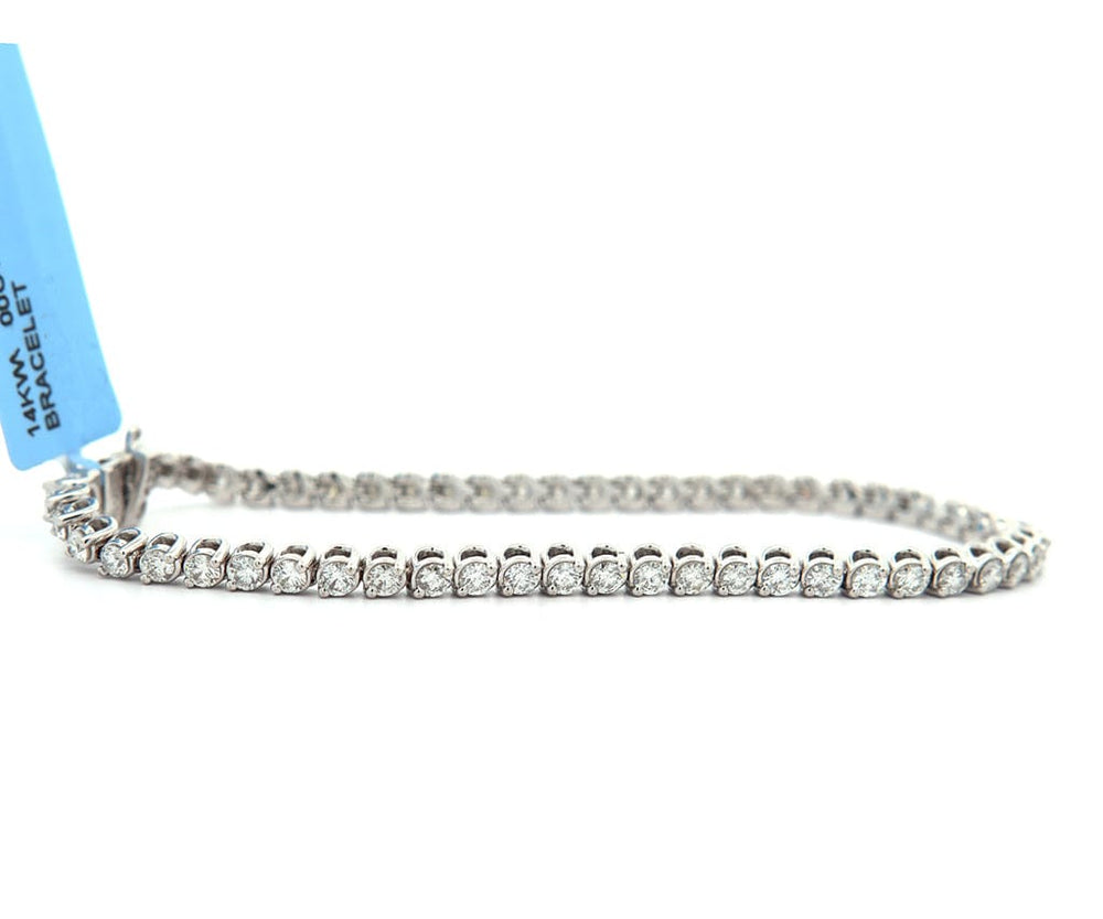 New 3.00ctw Round Diamond Prong Set Tennis Bracelet in 14K