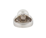 12.0MM South Sea Pearl and 0.85ctw Baguette Diamond Statement Ring in 18K
