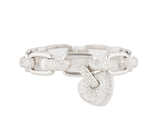 4.50ctw Pave Diamond Heart Link Bracelet in 18K