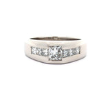 Gents 2.00ctw Princess Diamond Invisible Set Band Ring in Platinum