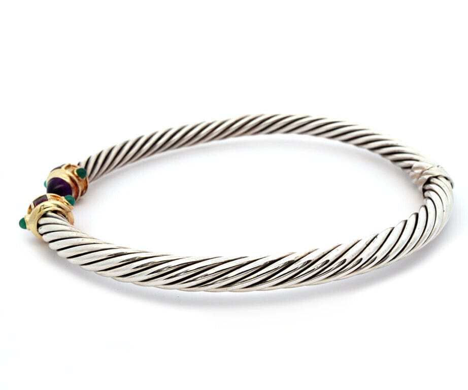 David Yurman Renaissance Amethyst Chalcedony & Tourmaline Collar Necklace