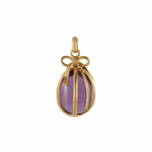 ティファニー　ピンバッジ　18K 925　Diplomats Club Tiffany & Co. Jean Schlumberger Amethyst Egg Charm Pendant in 18K