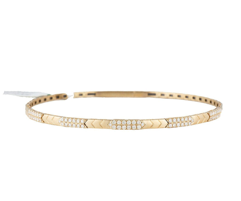 New 0.48ctw Diamond Chevron Flex Bangle Bracelet in 14K