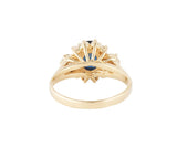 Spark Creations 4.15ct Oval Sapphire and 0.65ctw Diamond Bow Frame Ring in 14K