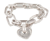 4.50ctw Pave Diamond Heart Link Bracelet in 18K