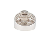 12.0MM Gray South Sea Pearl and 0.50ctw Diamond Multi Row Ring in 18K