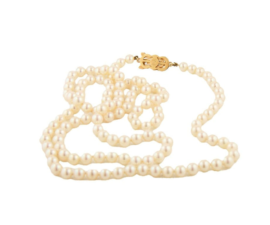 【MIKIMOTO】真珠 ネックレス 約5.0-5.5mm Mikimoto 5.5MM Golden South Sea Pearls Strand Necklace in 18K