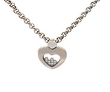 Chopard Happy Diamonds Five Stone Heart Pendant Necklace in 18K W/Box and Papers