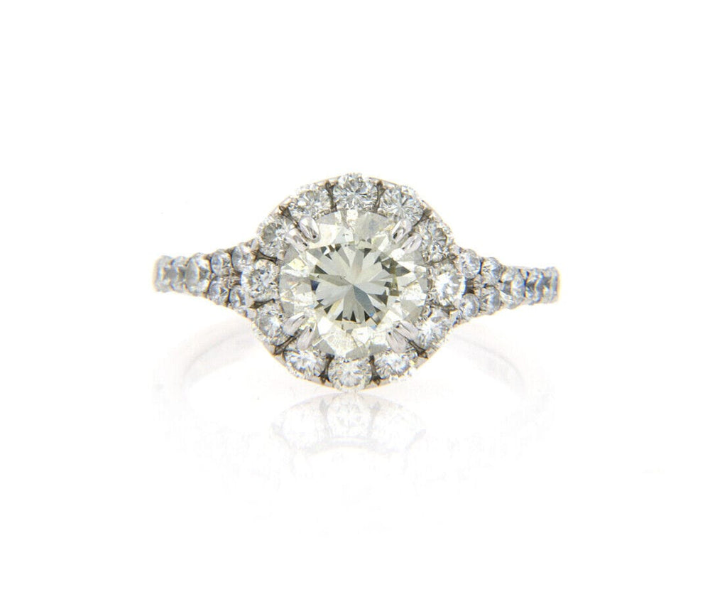 2.64ctw Round Diamond Halo Engagement Ring in 14K
