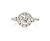 2.64ctw Round Diamond Halo Engagement Ring in 14K
