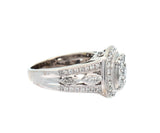 1.00ctw Round Diamond Frame Cluster Ring in 14K