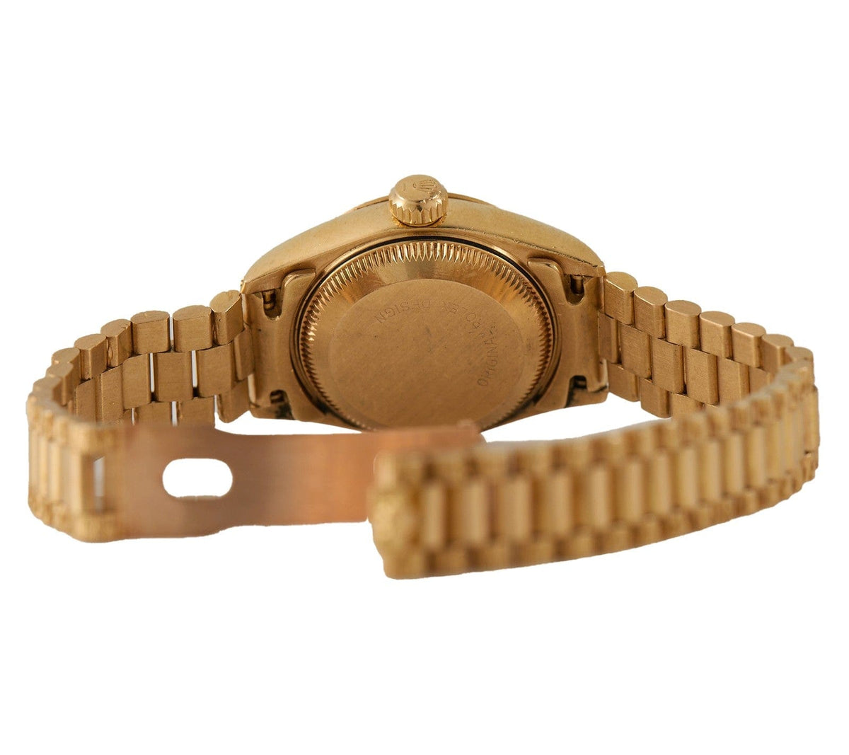 1990 Rolex President Datejust 69178 26MM Bark Finish 18K Ladies