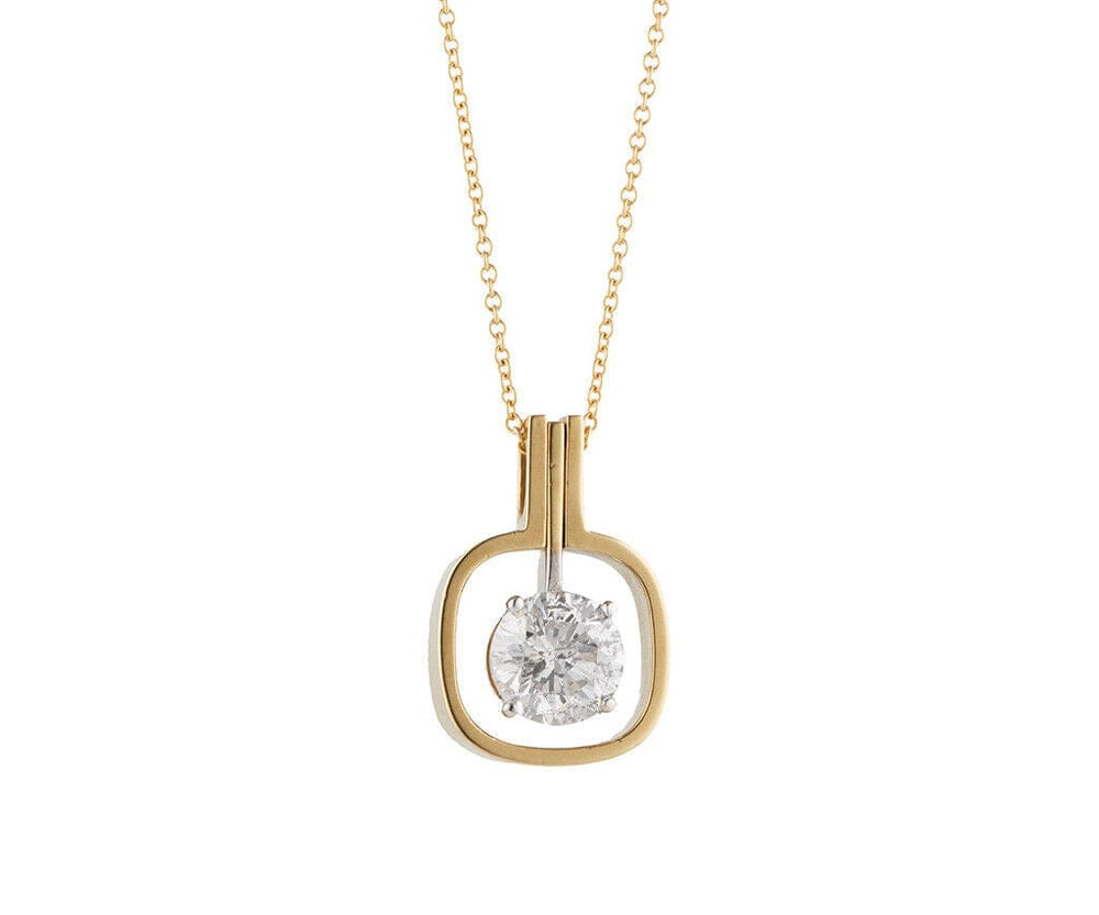 1.55ct Round Diamond Swing Pendant Necklace in 18K