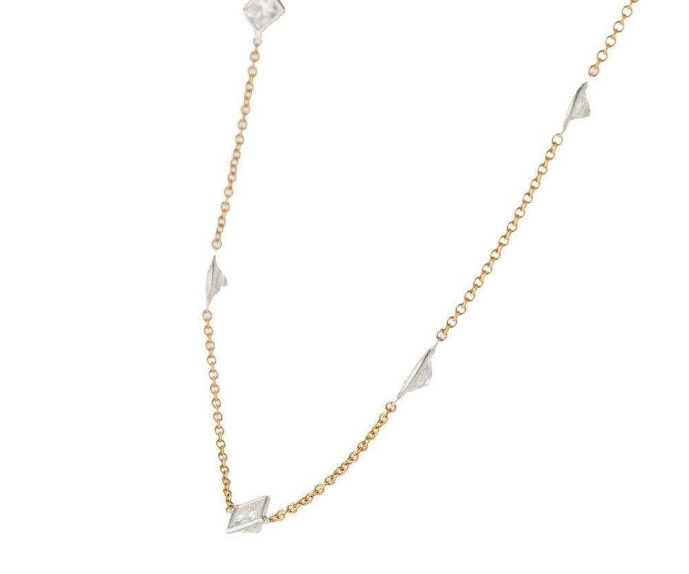 5.0ctw Mixed Cut Diamond by the Yard Forty-One Stone Station Necklace in 18K