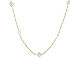 5.0ctw Mixed Cut Diamond by the Yard Forty-One Stone Station Necklace in 18K