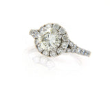 2.64ctw Round Diamond Halo Engagement Ring in 14K