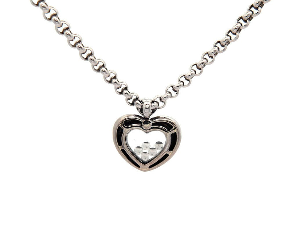 【2032】HEAD　HEART　ハート　138cm Chopard Happy Diamonds Five Stone Heart Pendant Necklace in