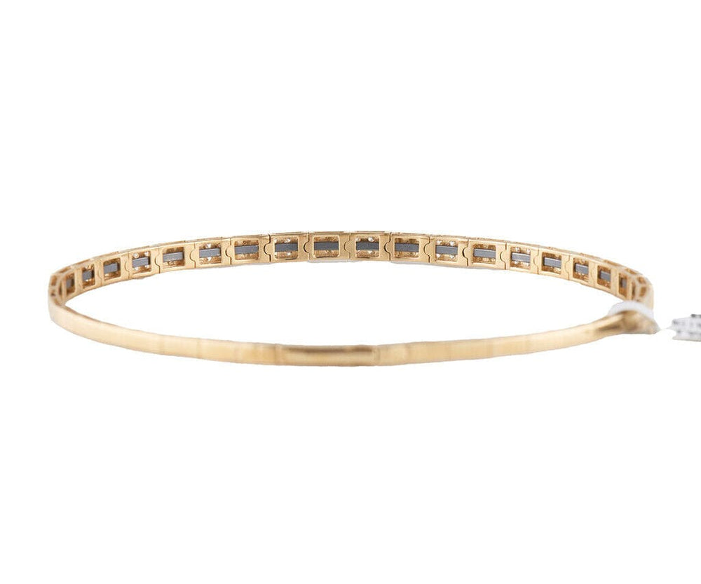 New 0.48ctw Diamond Ribbed Flex Bangle Bracelet in 14K