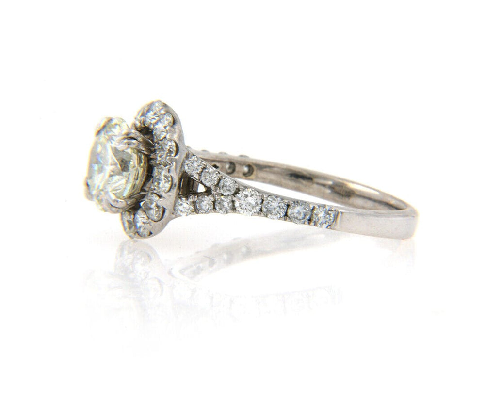 2.64ctw Round Diamond Halo Engagement Ring in 14K