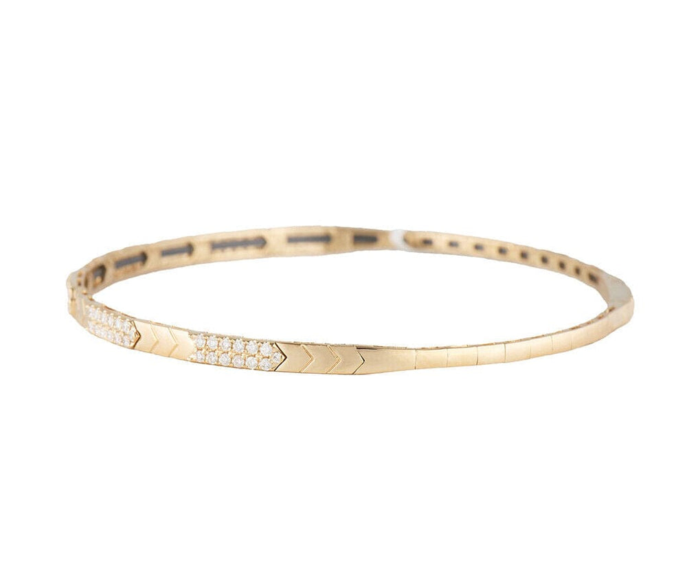 New 0.48ctw Diamond Chevron Flex Bangle Bracelet in 14K
