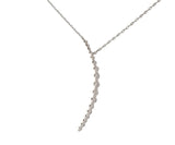 New 0.34ctw Diamond Graduated Curved Line Pendant Necklace in 14K