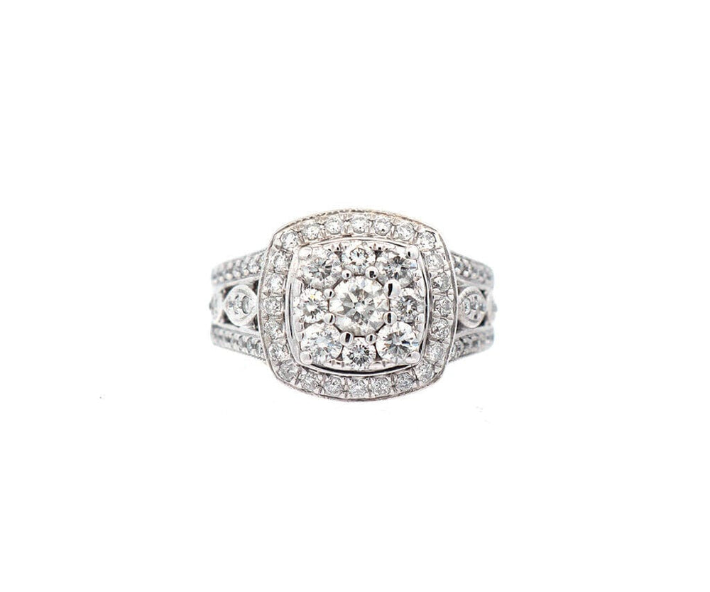 1.00ctw Round Diamond Frame Cluster Ring in 14K
