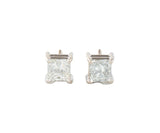 1.82ctw Princess Diamond Solitaire Stud Earrings in 14K