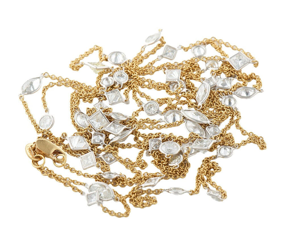 7.0ctw Diamond by the Yard Forty-Seven Stone Station Necklace in 14K