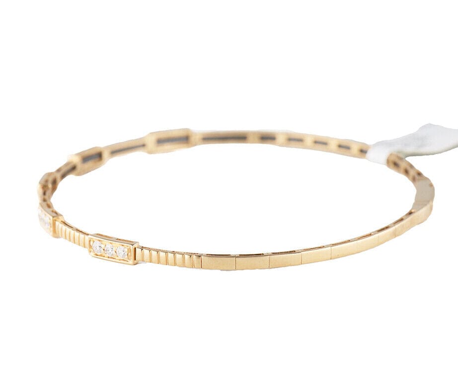 New 0.33ctw Diamond Station Flex Bangle Bracelet in 14K