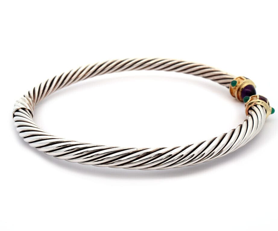 David Yurman Renaissance Amethyst Chalcedony & Tourmaline Collar Necklace